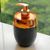 Dispenser Porta Sabonete Liquido Acquaset Preto e Rose Gold 300ml - Ela Decora